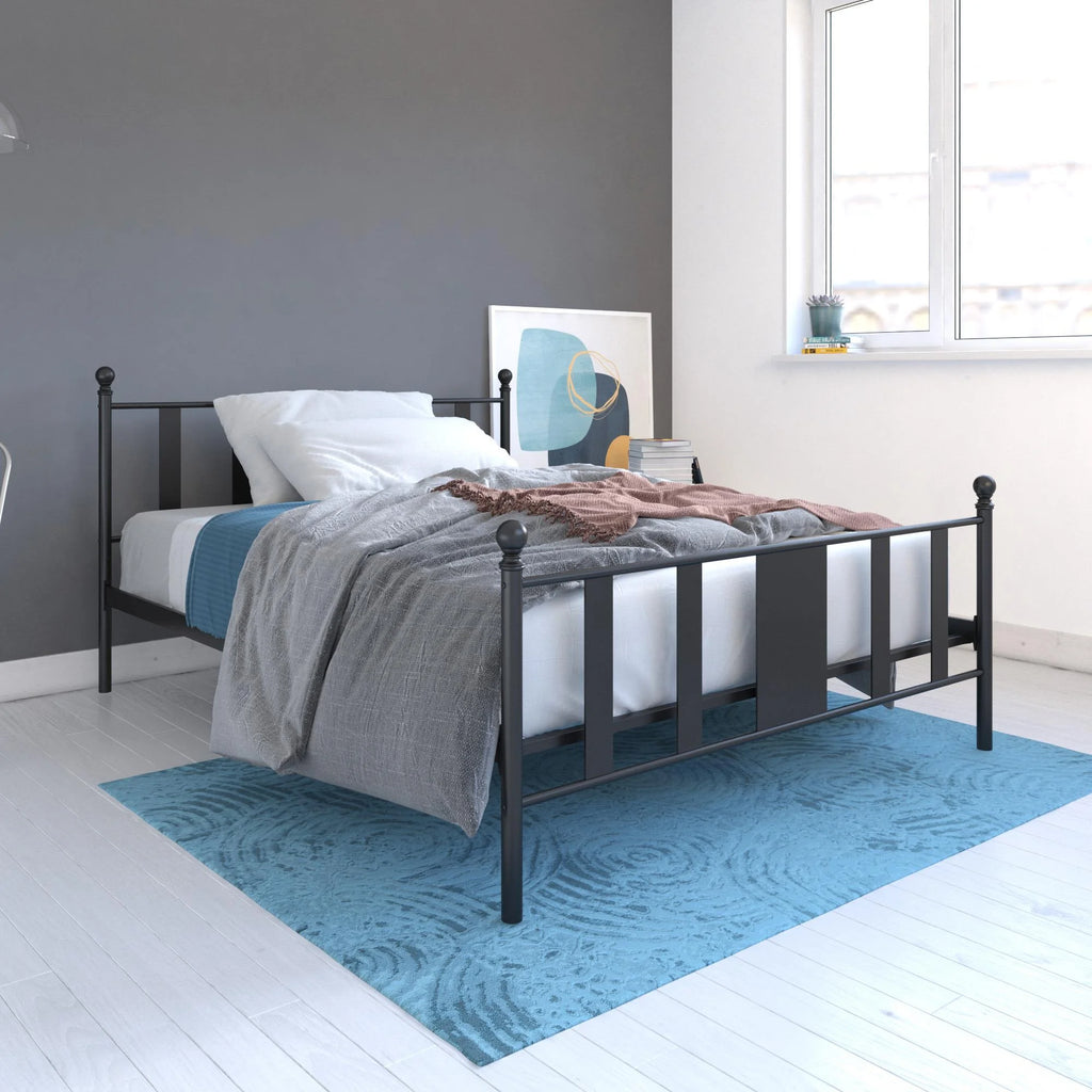 Queen Black Metal Platform Bed U64614