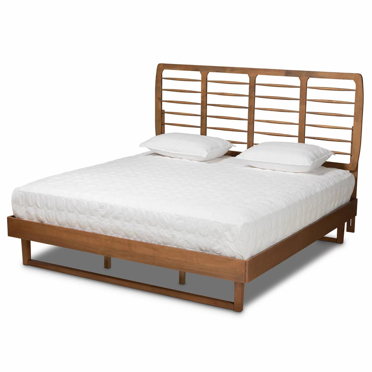 Brown Finished Wood King Size Platform Bed S77885
