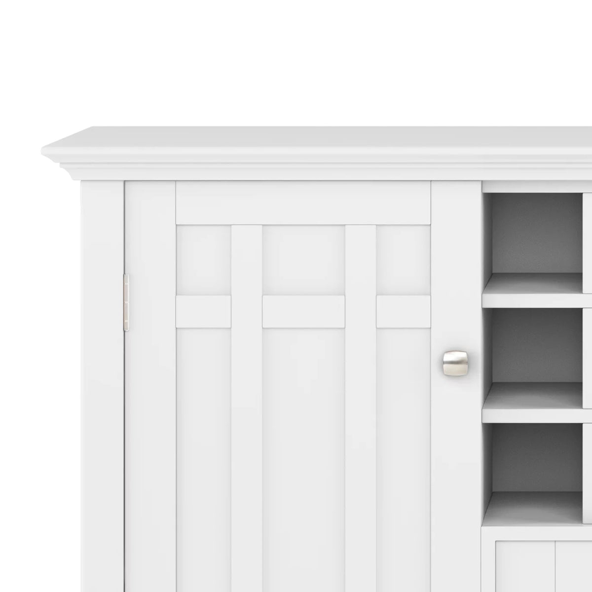 White Solid Wood Sideboard Buffet and Wine Rack V192