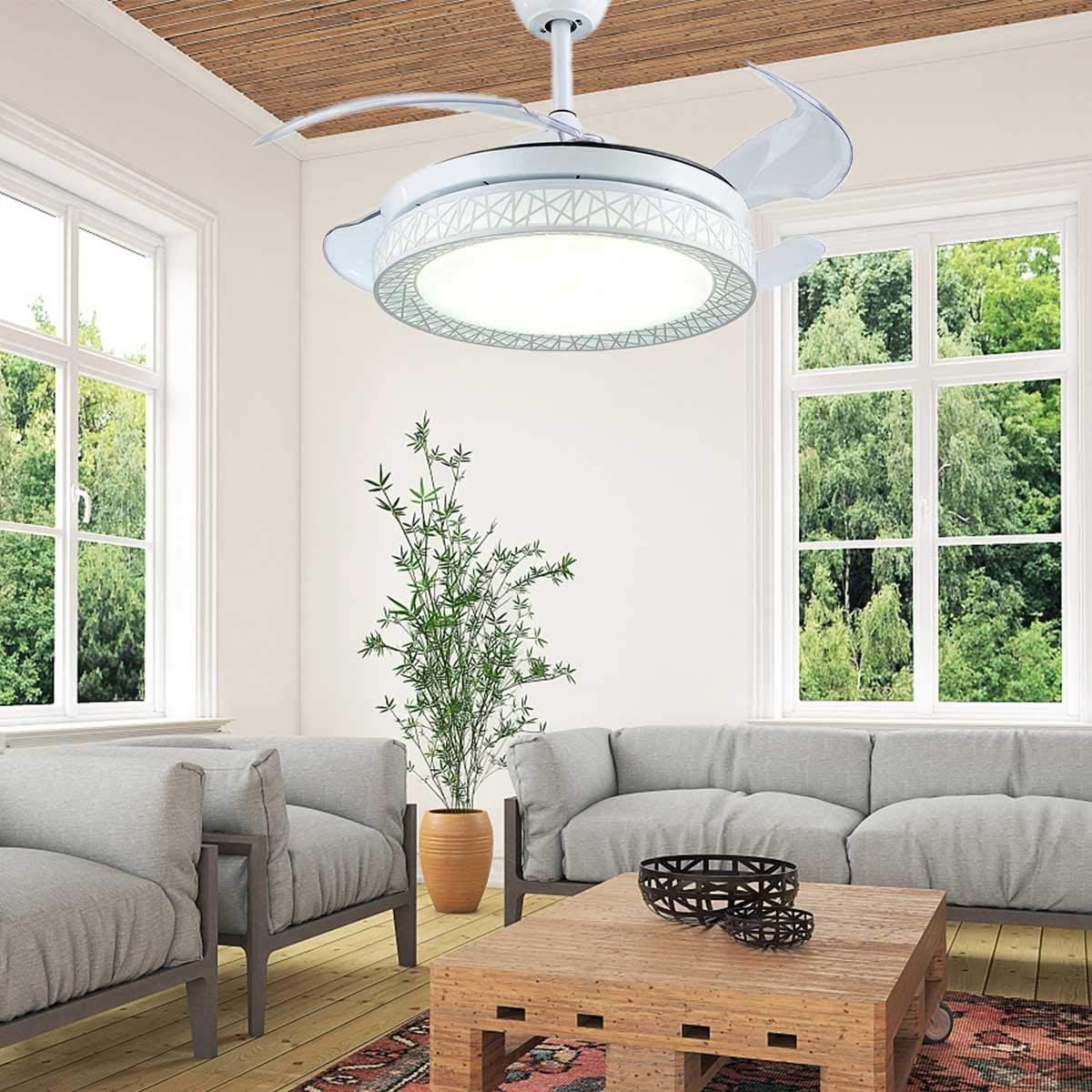 42'' White Ceiling Fan with Remote Y4771