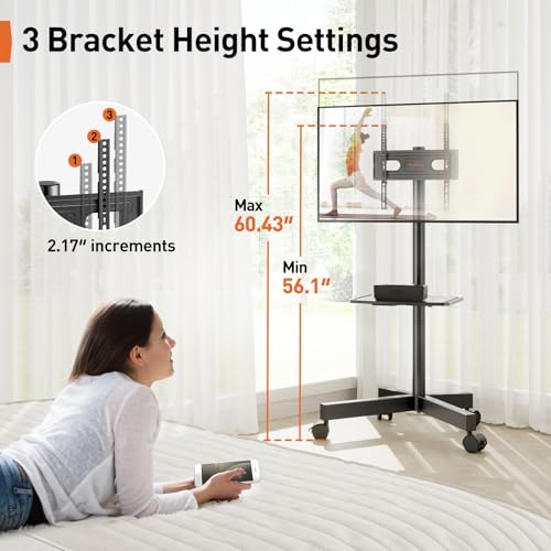 23-60 Inch Adjustable Rolling TV Stand P2625
