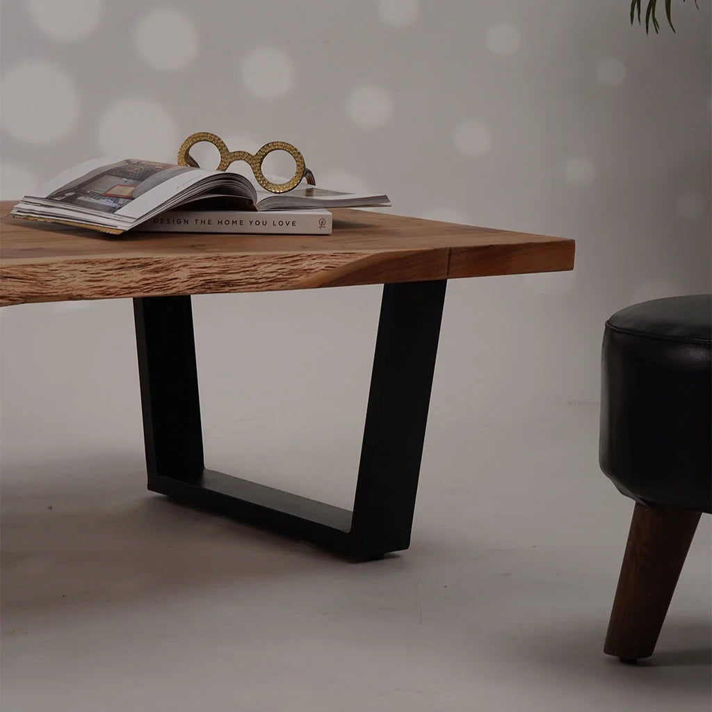 Acacia Wood & Iron Coffee Table C85693
