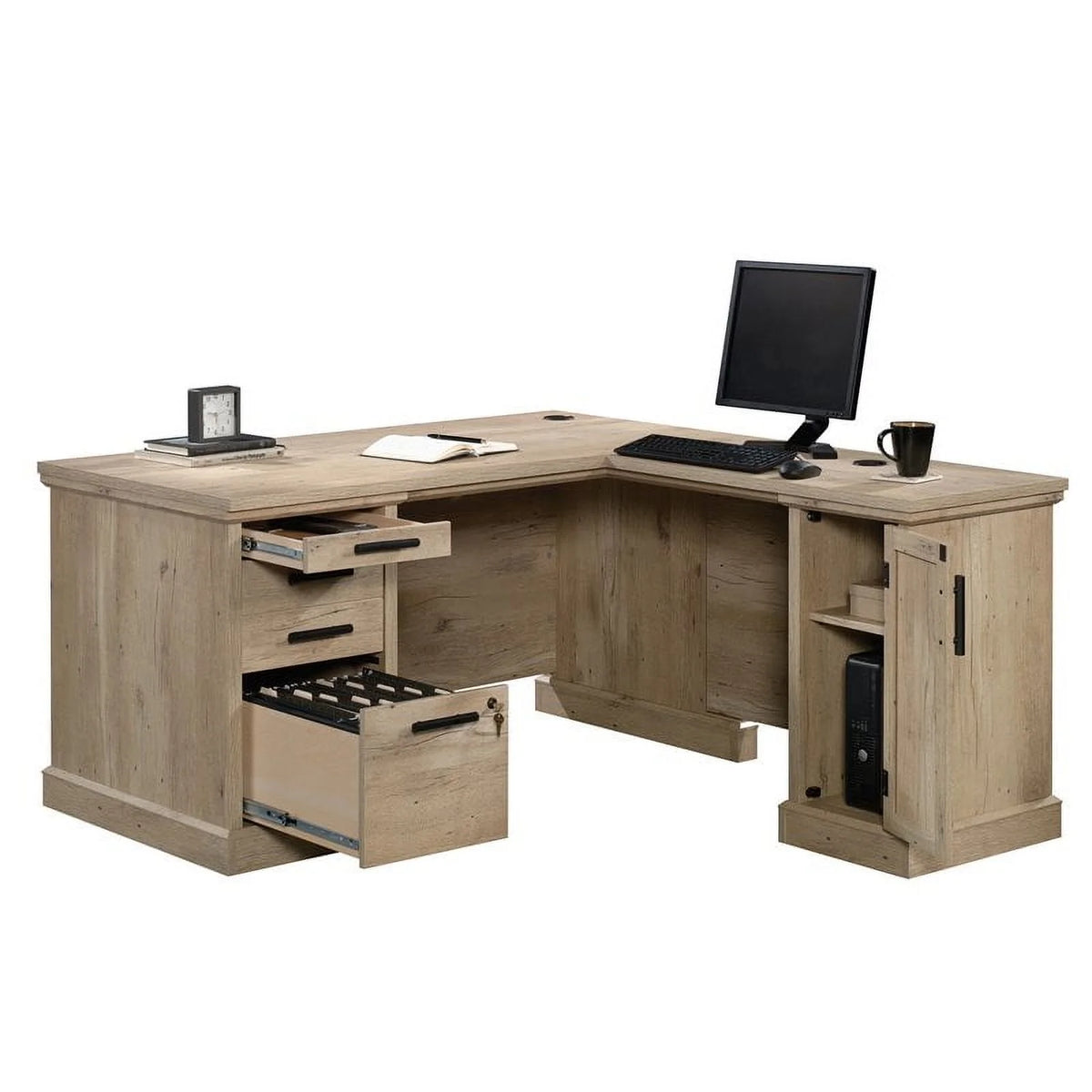 2-Piece L-Shaped Desk & Filing Cabinet Set F27536