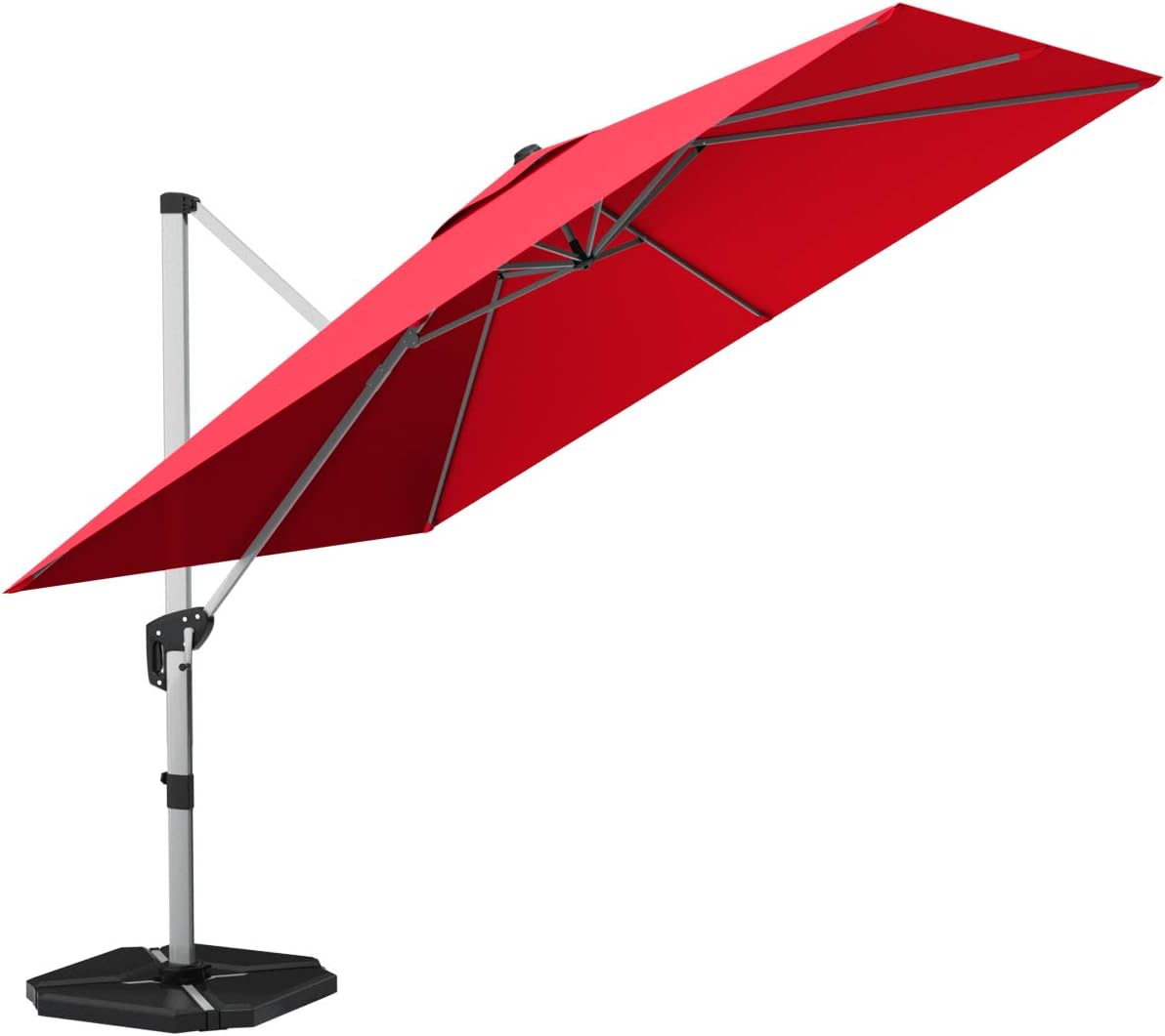10ft Square Offset Patio Umbrella with Weight Base V809929