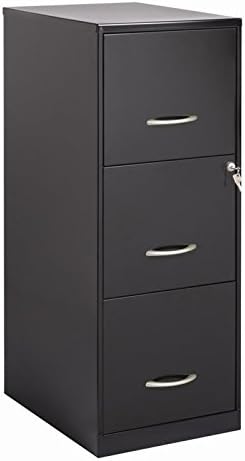 Metal 3 Drawer Letter File Cabinet in Black G610867