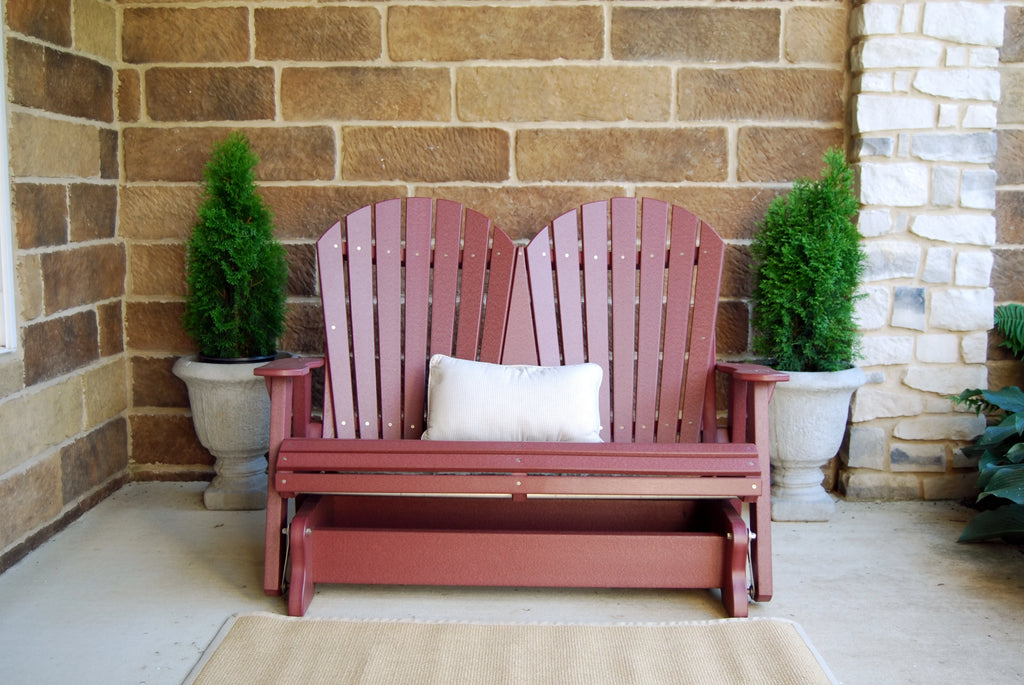 Cherrywood and White Weather Resistant Poly Outdoor Glider Y225122