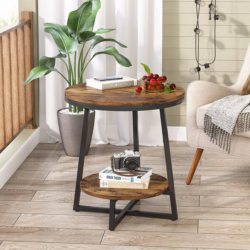 Round 2 Tier Side Table with Storage Shelf U447429