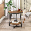 Round 2 Tier Side Table with Storage Shelf U447429