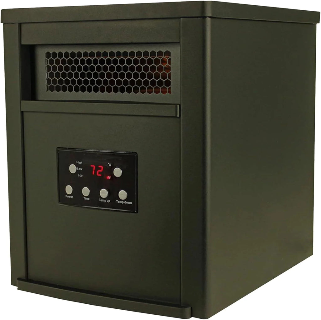 1500W Portable Electric Infrared Quartz Space Heater with Remote Control Black 2 Pack R3196