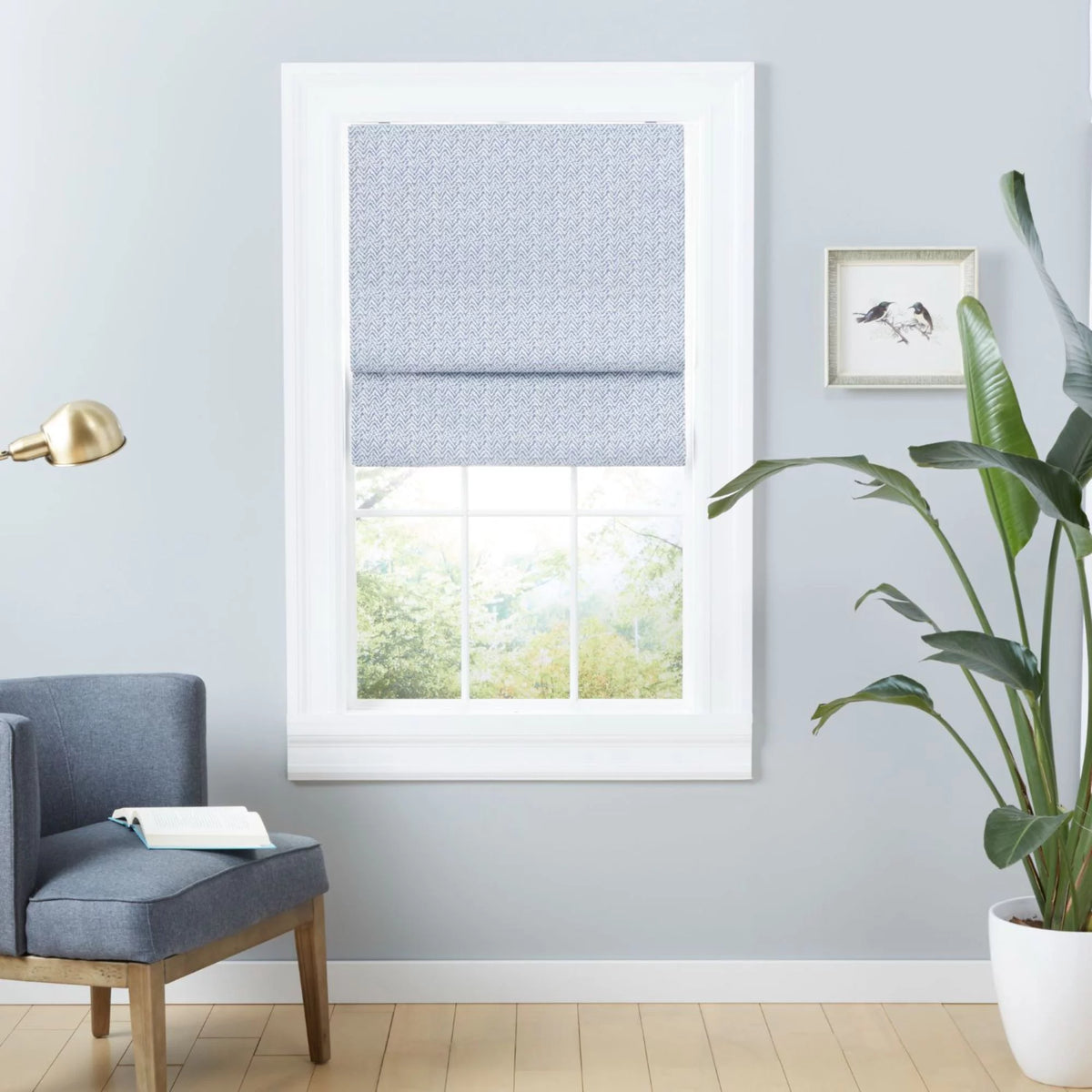 Slate Blue 27"x64" Blackout Roman Shade B543041