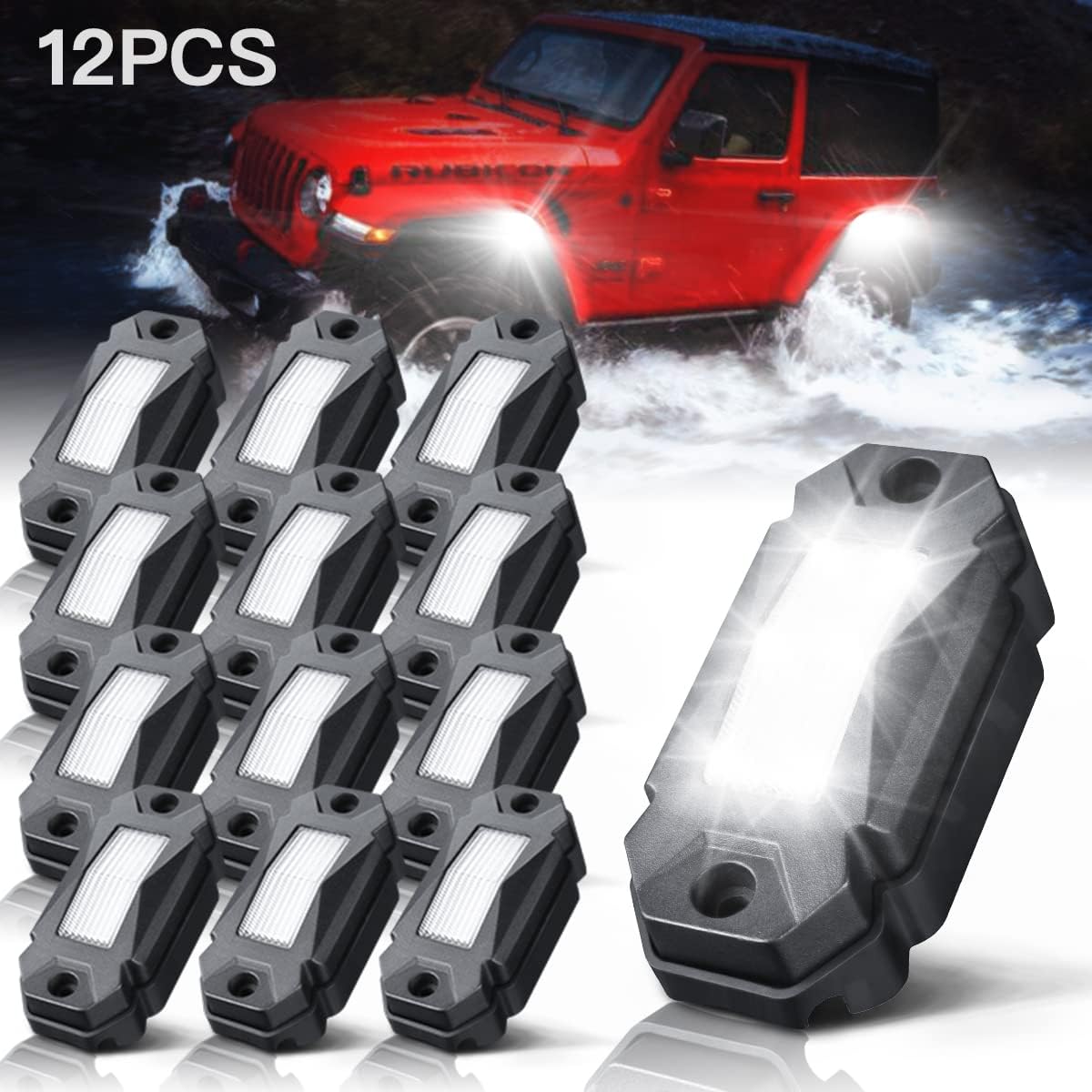 White 20 Pods LED Rock Lights M9593