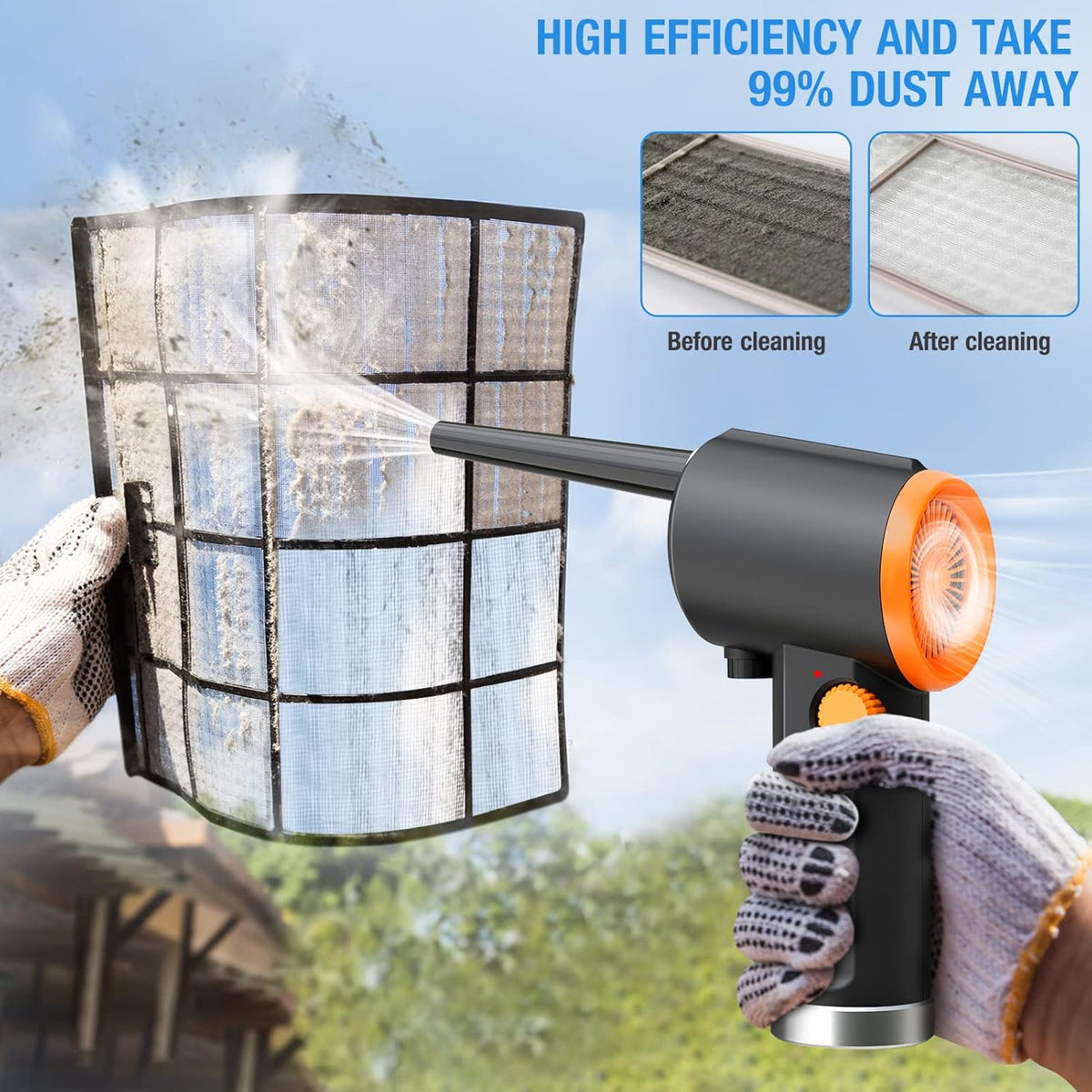 Cordless Air Duster 41000 RPM 6000mAh Rechargeable Pack of 2 Z639
