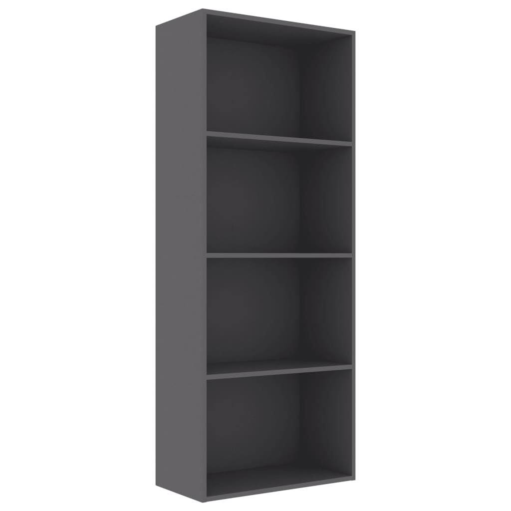 4-Tier Gray Chipboard Book Cabinet O86858