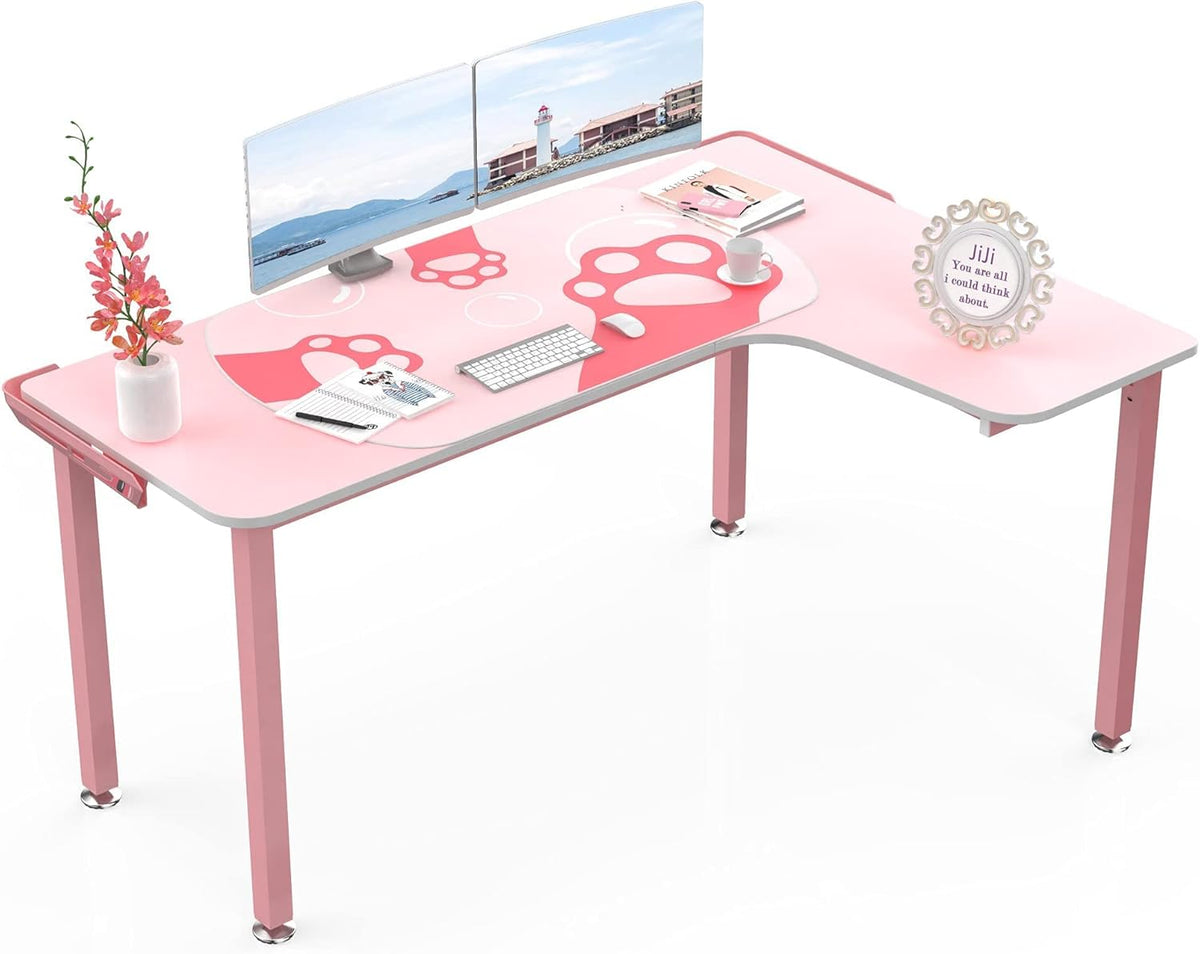 L Shaped Gaming Desk 61 Inch Corner Desk with Mousepad Q5624