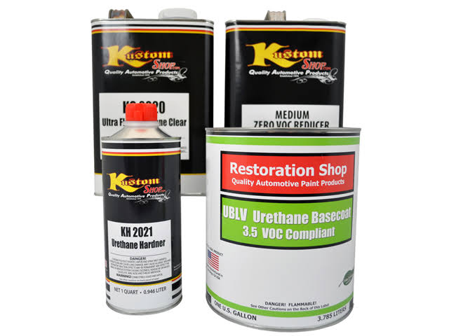 Black Urethane Basecoat Clearcoat Auto Paint Medium Gallon Kit R4222