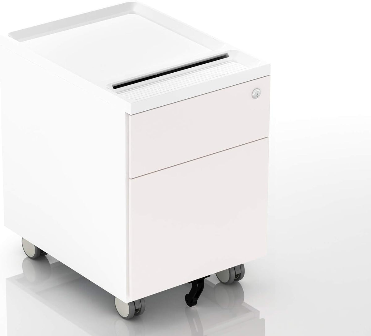 2-Drawer Mobile Filing Cabinet with Lock and Casters B62542