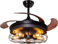 36'' Caged Ceiling Fan with Light Remote Control Z596152