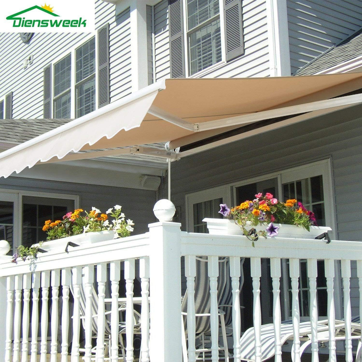 Retractable 10'x8' 280G Polyester Patio Awning B673588