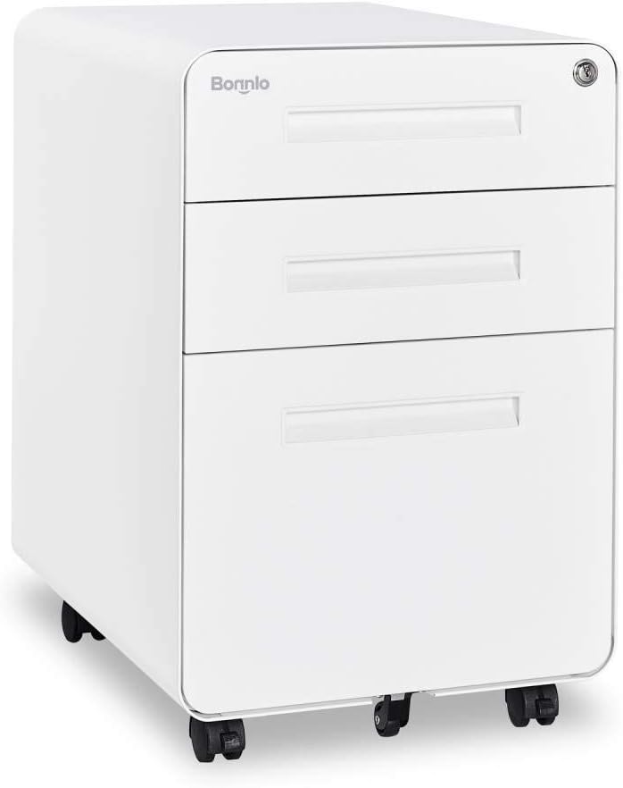 3 Drawer Rolling File Cabinet with Lock M947