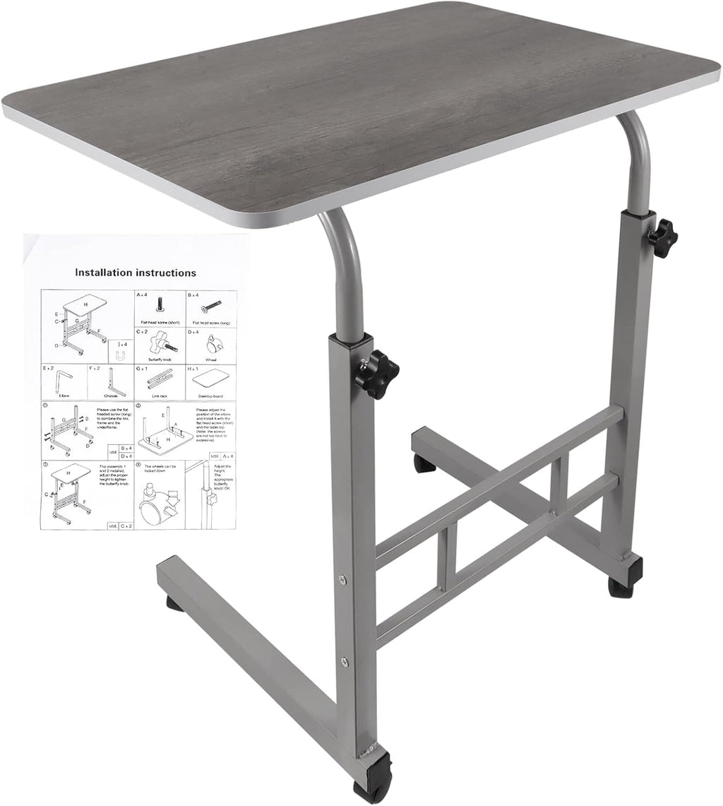 Height Adjustable Rolling Desk Cart with Wheels H302386