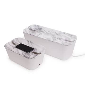 White Marble Cable Tidy Organiser Extra Large Z79117