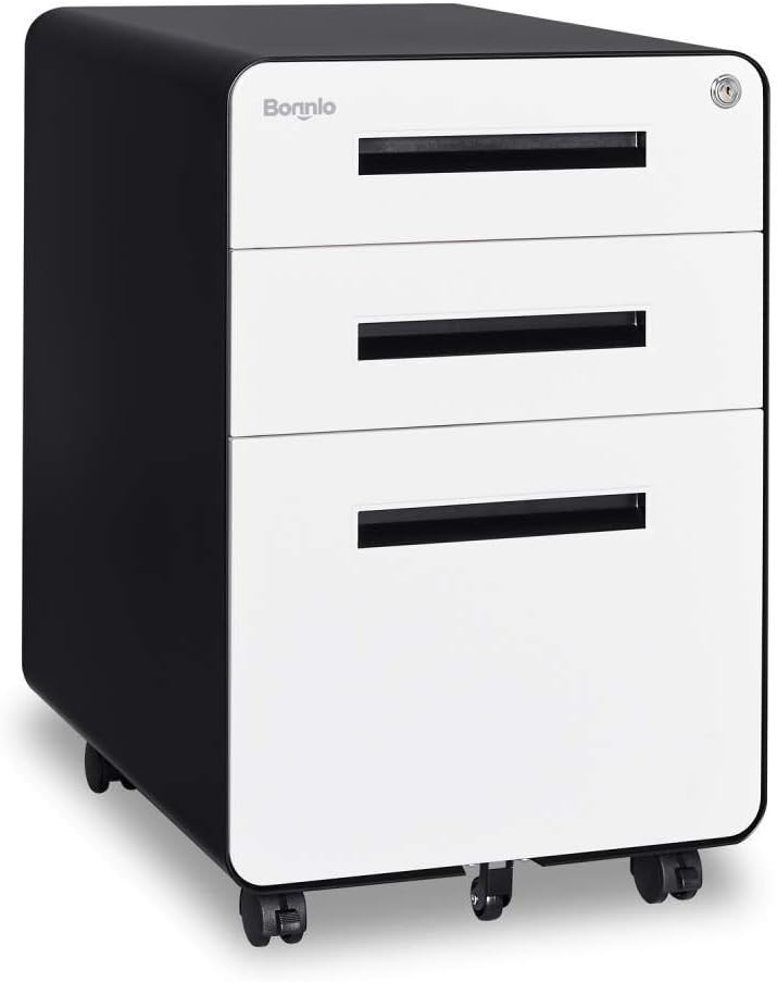 3 Drawer Rolling File Cabinet with Lock M947