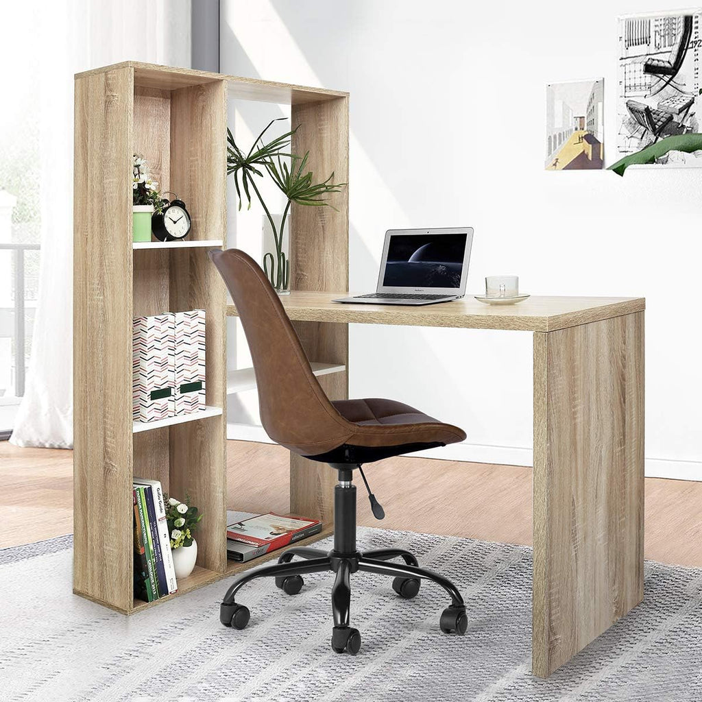 Computer Desk with Drawer 35.4 in Small Wood Desk E2587