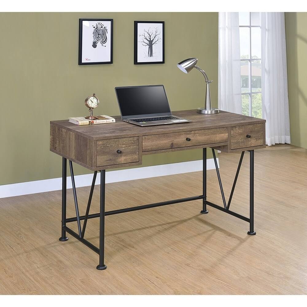 Rustic Oak 3-Drawer Writing Desk P7032