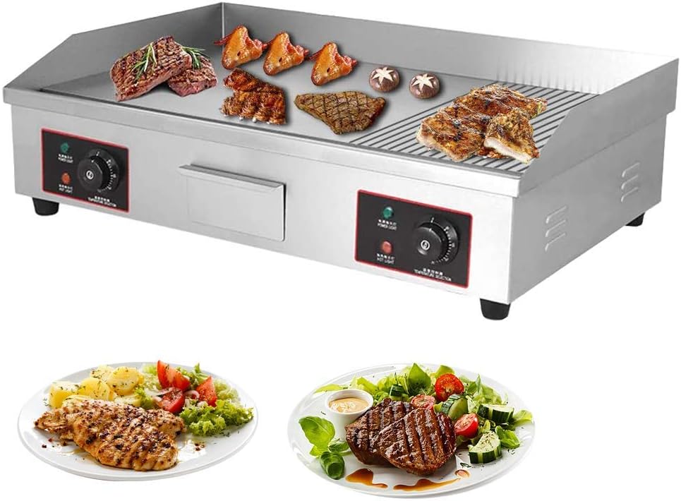 29 Electric Griddle 220V 4400Watt Commercial Countertop Stainless Steel Griddle with Temperature Control Y22060