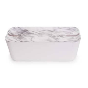 White Marble Cable Tidy Organiser Extra Large Z79117