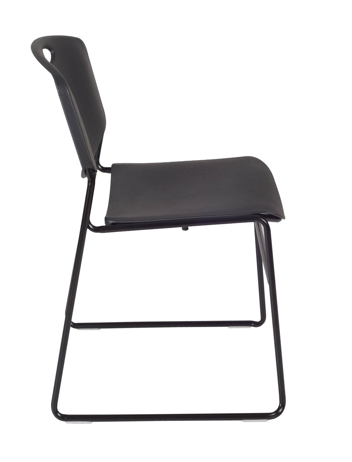 Mahogany Square Breakroom Table & 4 Black Stack Chairs B98676