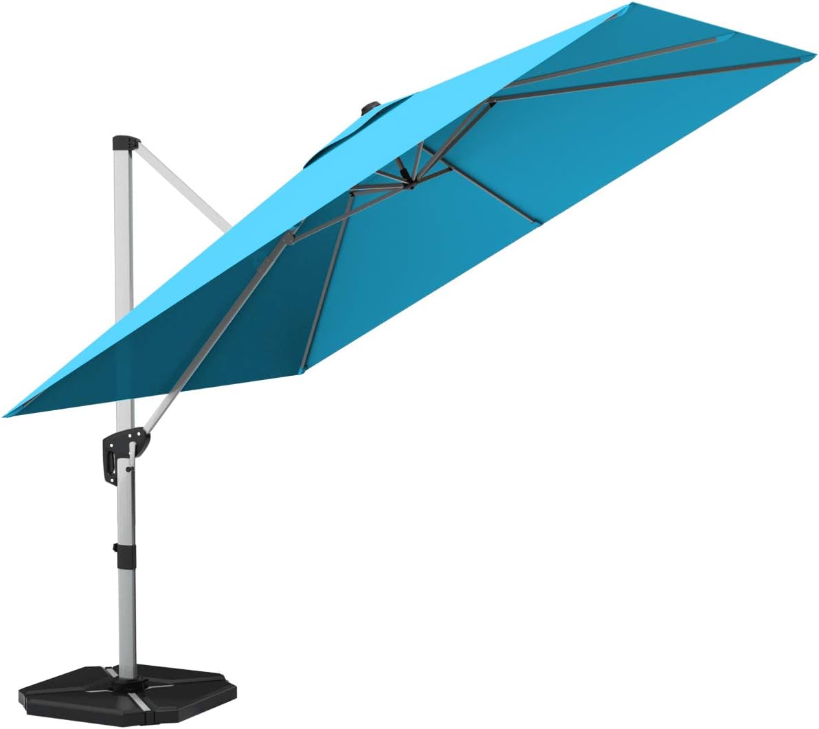 10ft Square Offset Patio Umbrella with Weight Base V809929