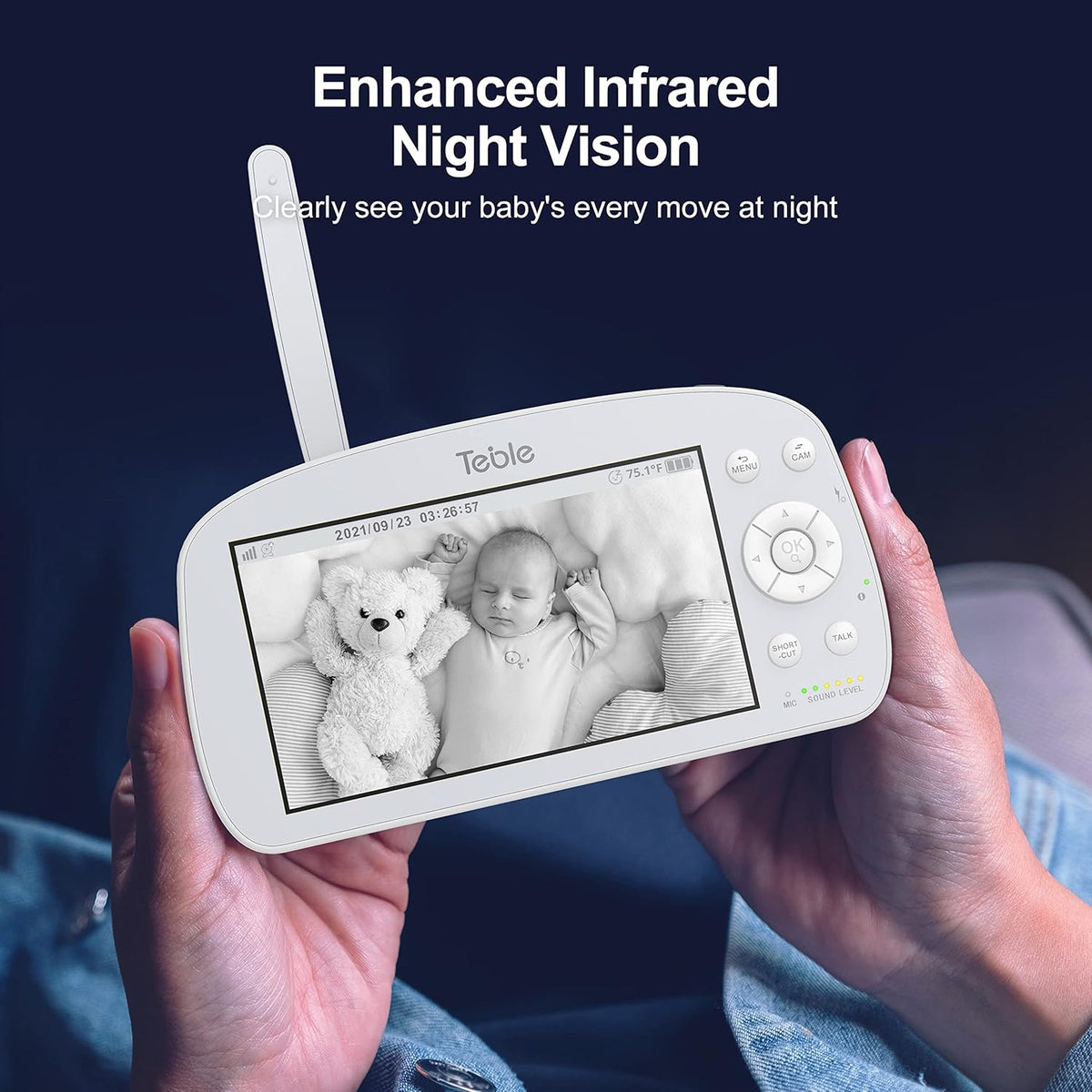 Baby Monitor with Camera and Audio, 5.5 Video Baby Monitor No WiFi with 720P HD Display Night Vision C36818