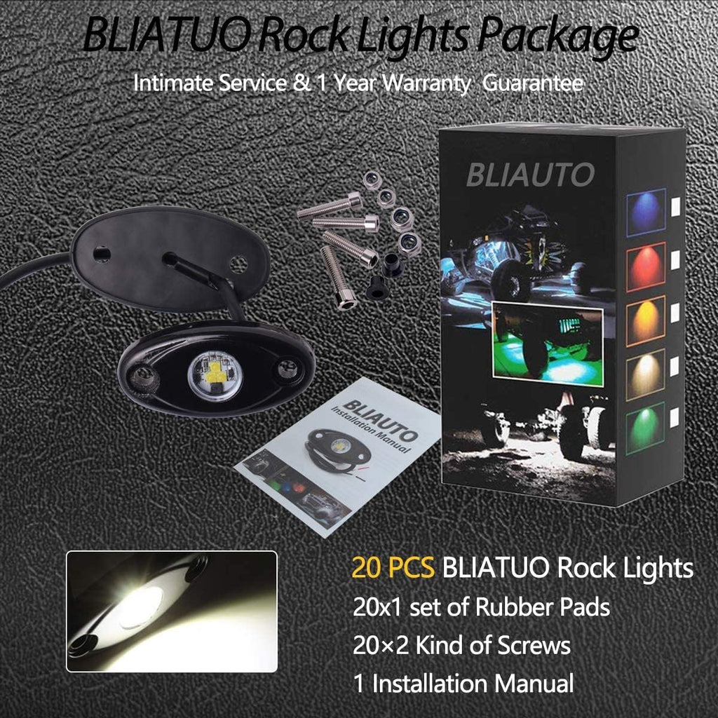White 20 Pods LED Rock Lights M9593
