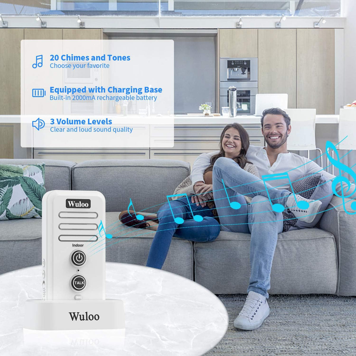 Wireless Intercom Doorbell Chime White L26683
