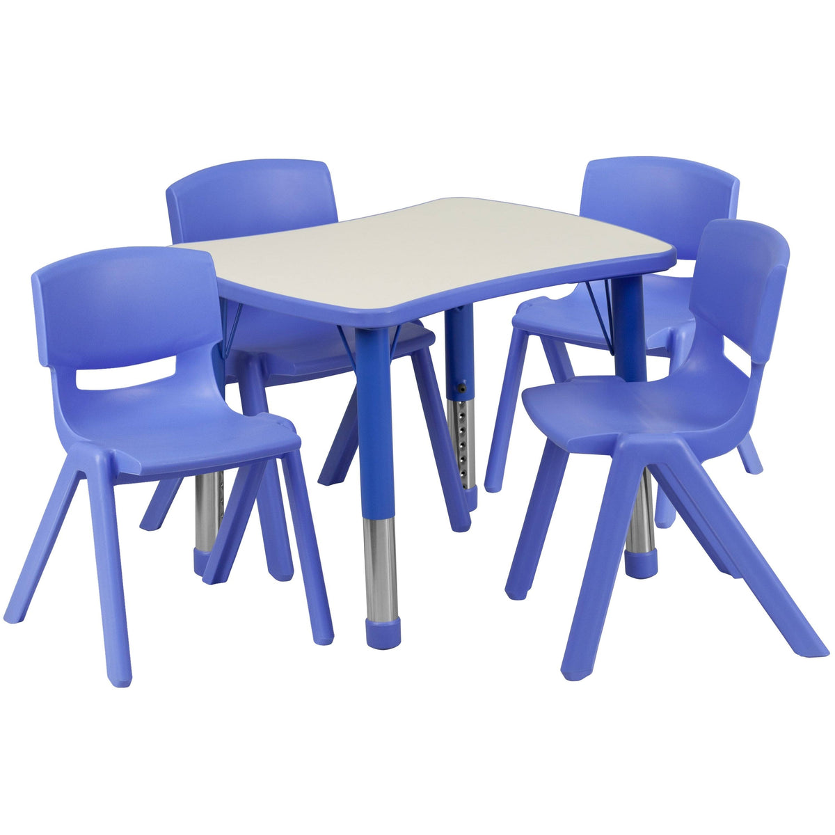 Blue Height-Adjustable Plastic Activity Table Set E556