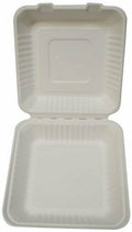 White Molded Fiber Hinged Lid Container G32547