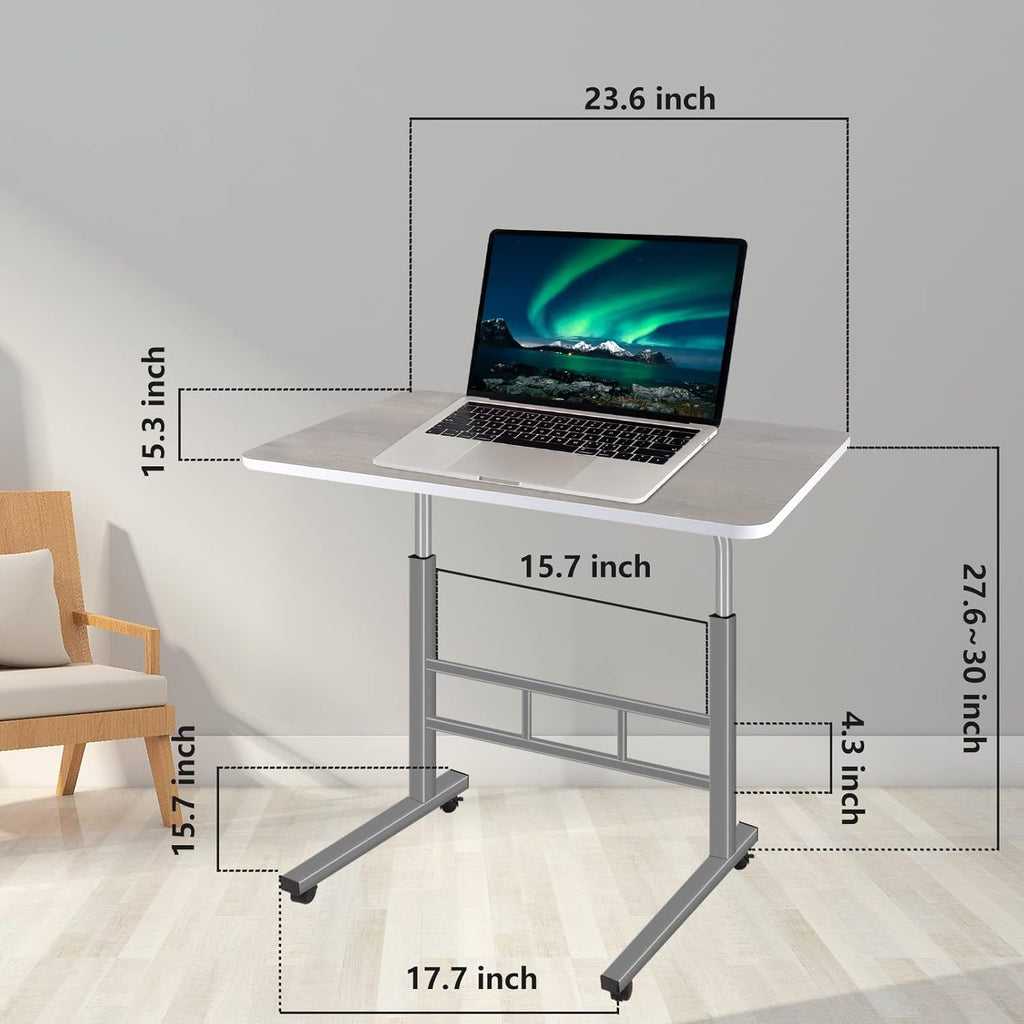 Height Adjustable Rolling Desk Cart with Wheels H302386