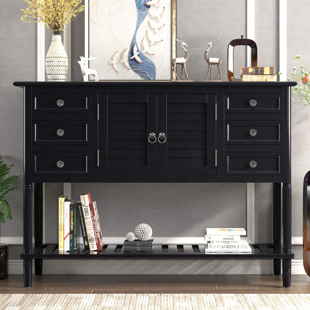 Navy Blue 6 Drawer Sideboard Console Table A79712