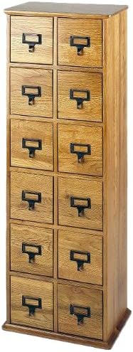 Solid Oak 12 Drawer Cherry Media Cabinet H73261