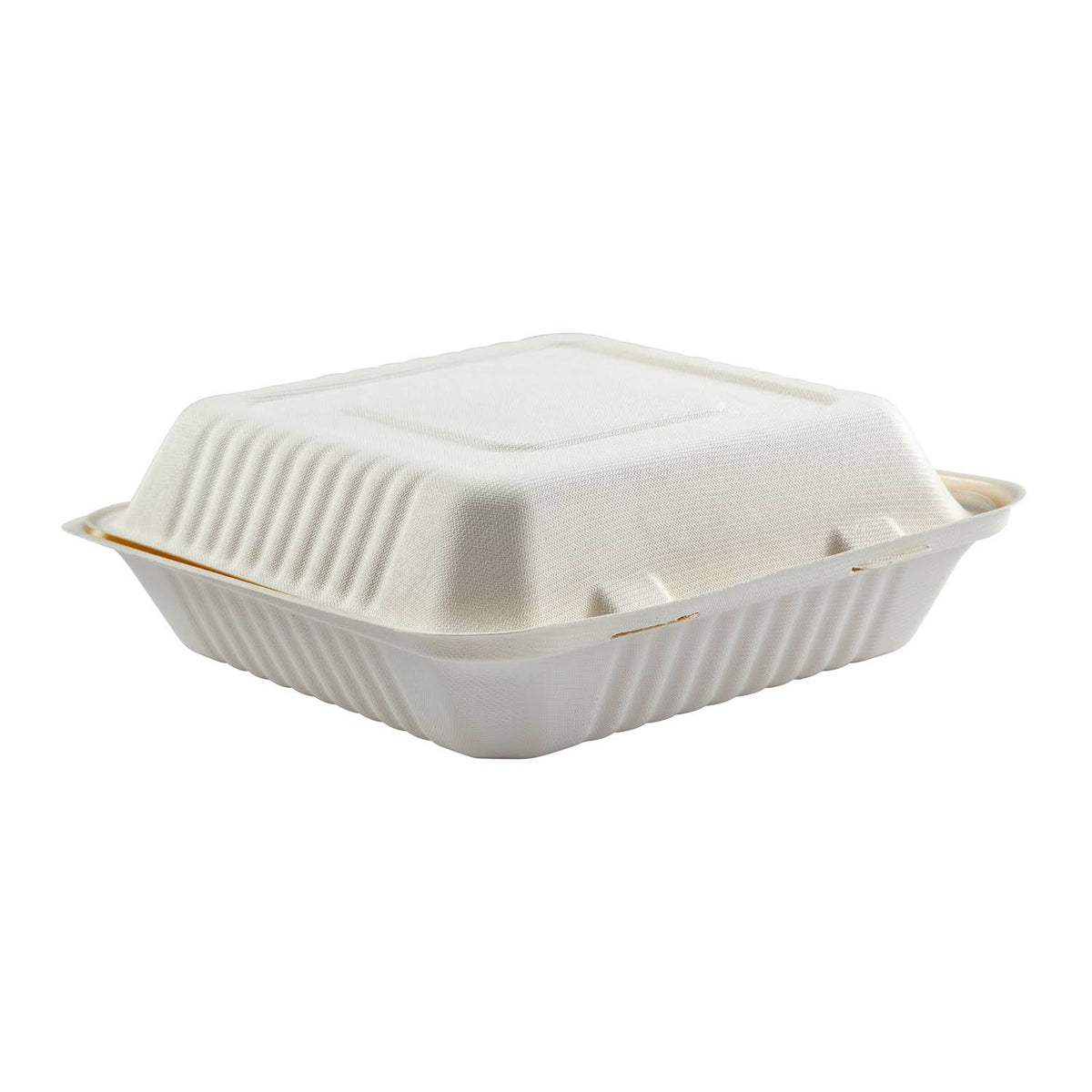 White Molded Fiber Hinged Lid Container G32547