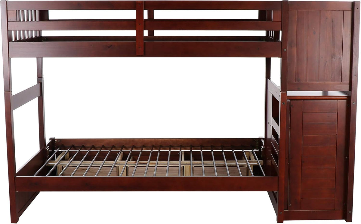 Twin Over Full Staircase Bunk Bed with 3 Drawers F737