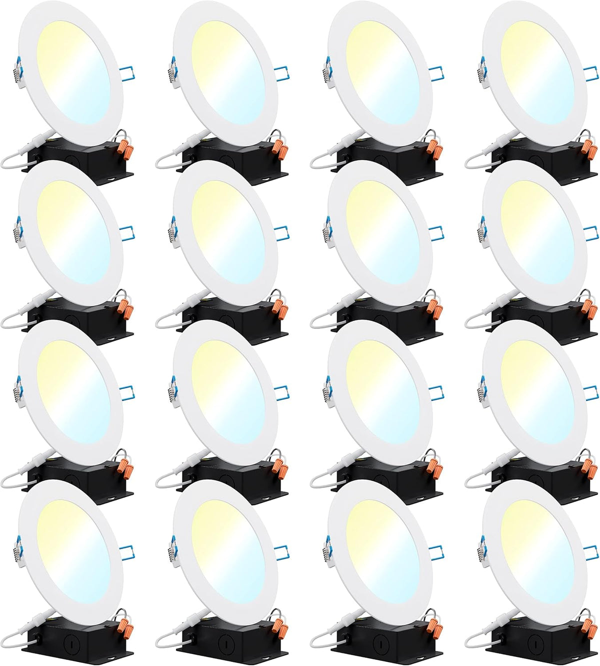 16 Pack 4 Inch Ultra Thin LED Recessed Ceiling Lights E359