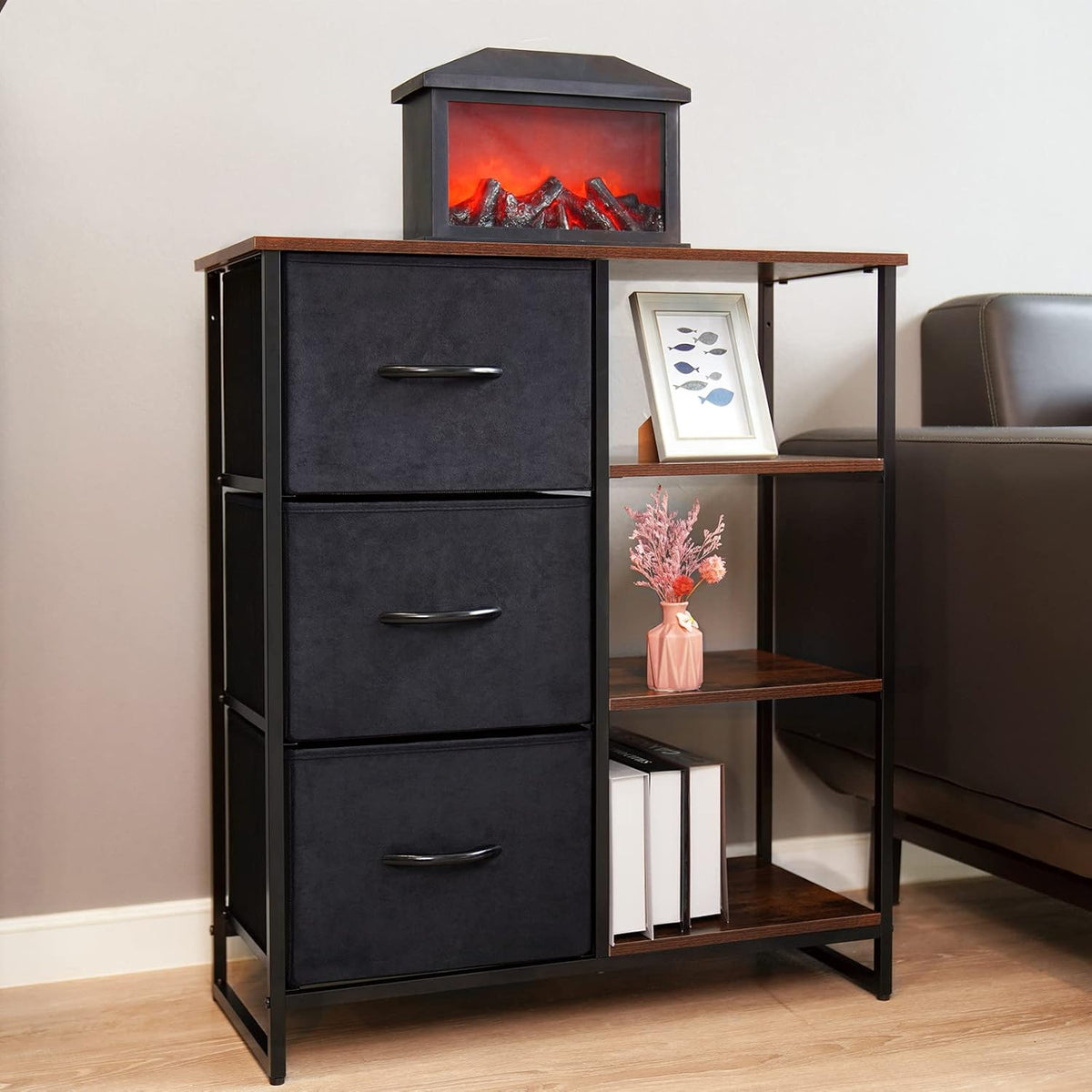 3 Drawer Dresser with Shelves K779663