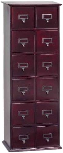 Solid Oak 12 Drawer Cherry Media Cabinet H73261