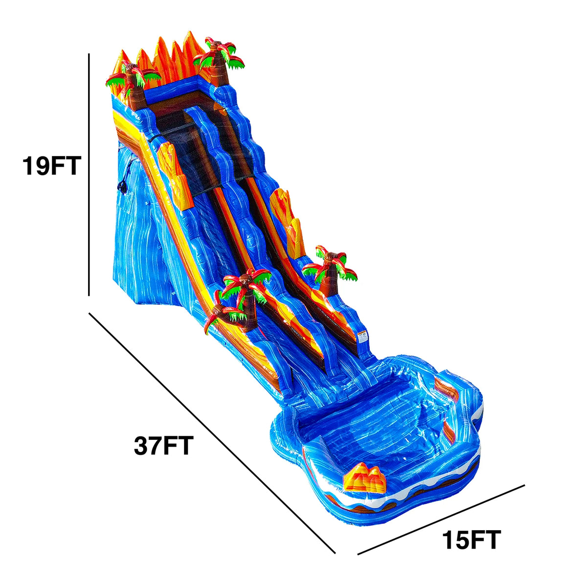 19' Inflatable Water Slide with Detachable Pool F1074