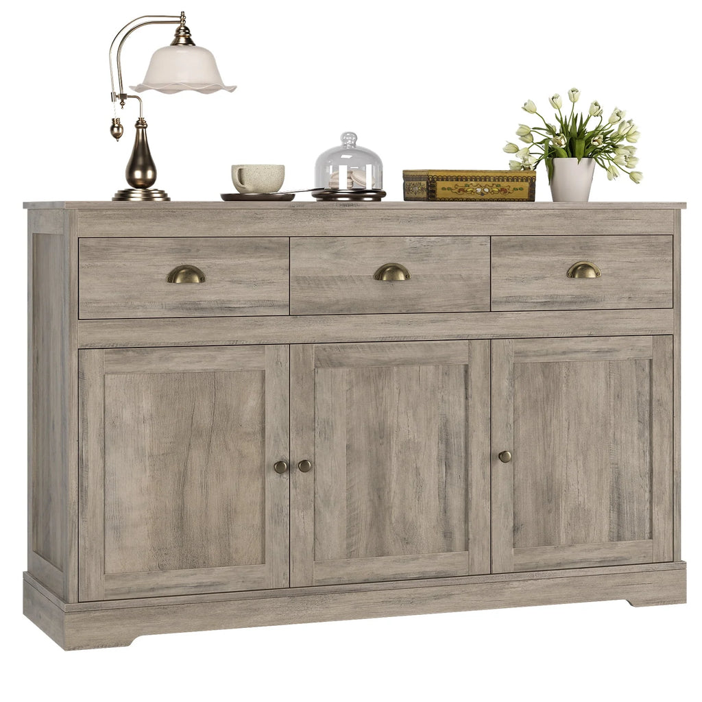 White 3 Drawer 3 Door Sideboard Storage Cabinet V23858