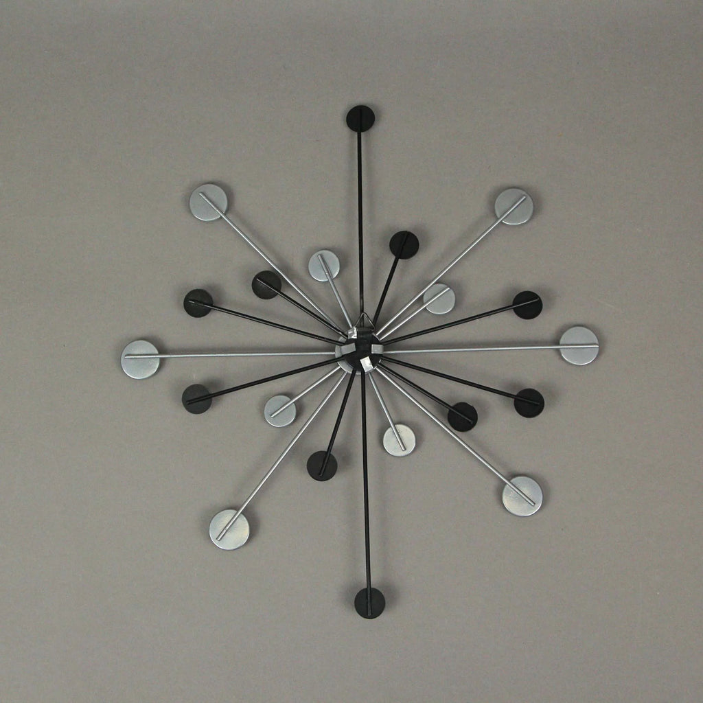 Black and Silver Metal Starburst Wall Décor Set G89771