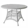 White Wicker Round Dining Table U3525