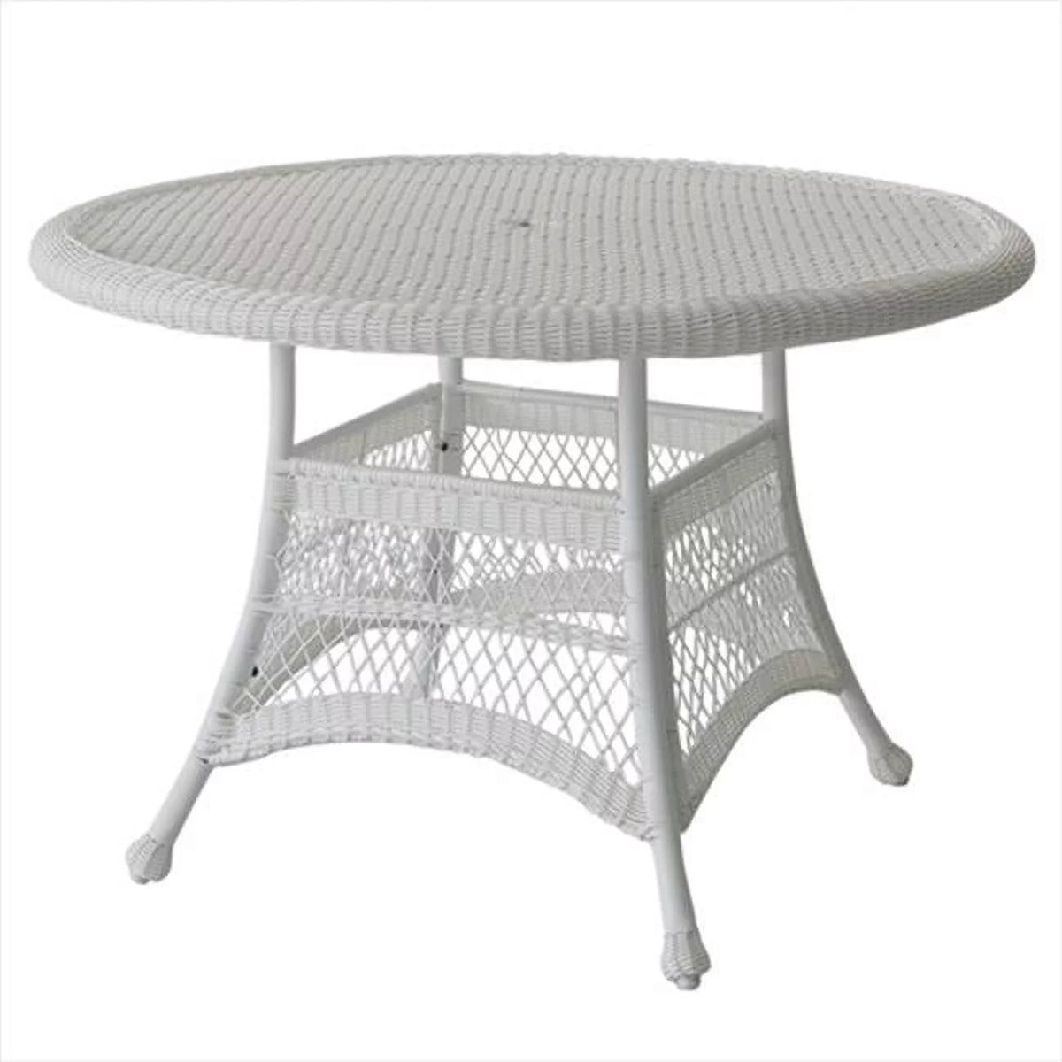 White Wicker Round Dining Table U3525
